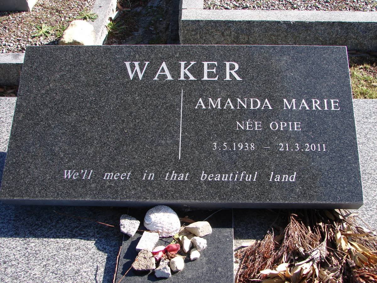 WAKER Amanda Marie nee OPIE 1938-2011