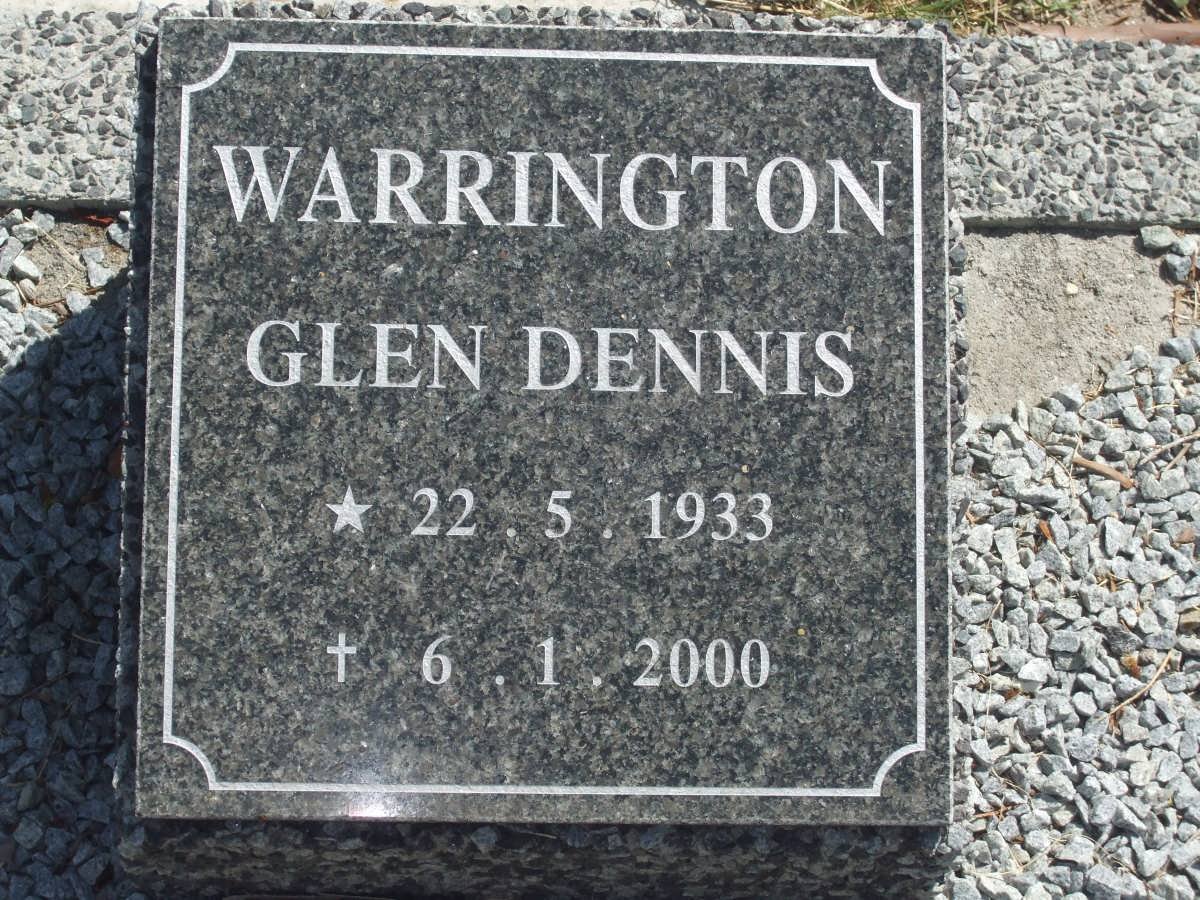 WARRINGTON Glen Dennis 1933-2000
