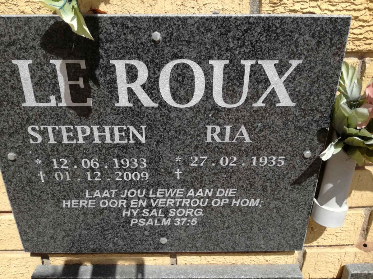 ROUX Stephen, le 1933-2009 &amp; Ria 1935-