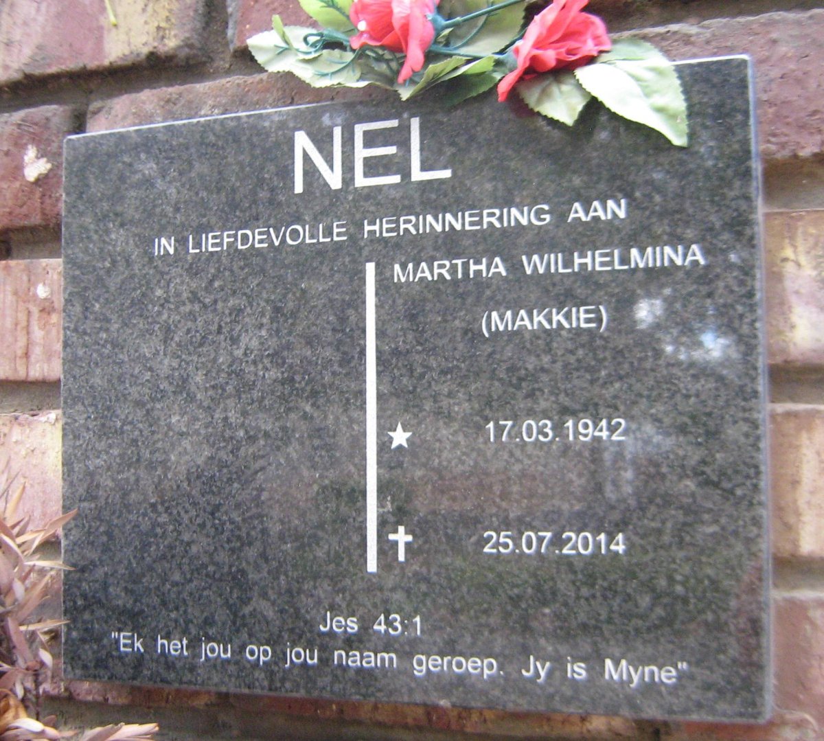 NEL Martha Wilhelmina 1942-2014