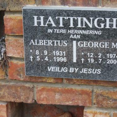 HATTINGH Albertus 1931-1996 :: HATTINGH George M. 1974-2006