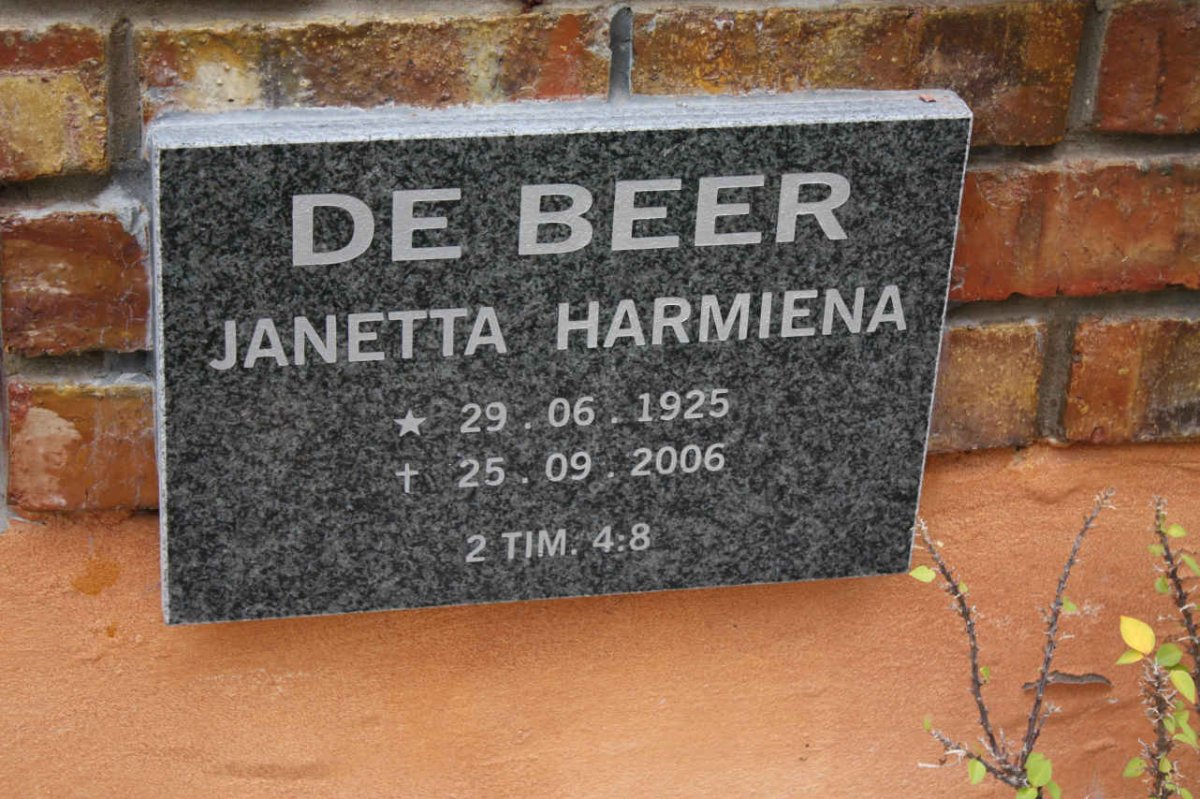 BEER Janetta Harmiena,de 1925-2006