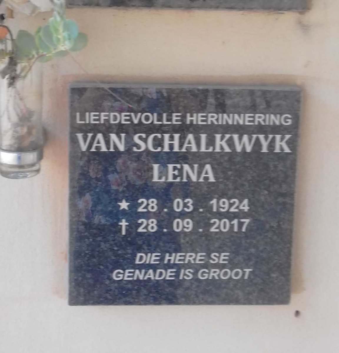SCHALKWYK Lena, van 1924-2017