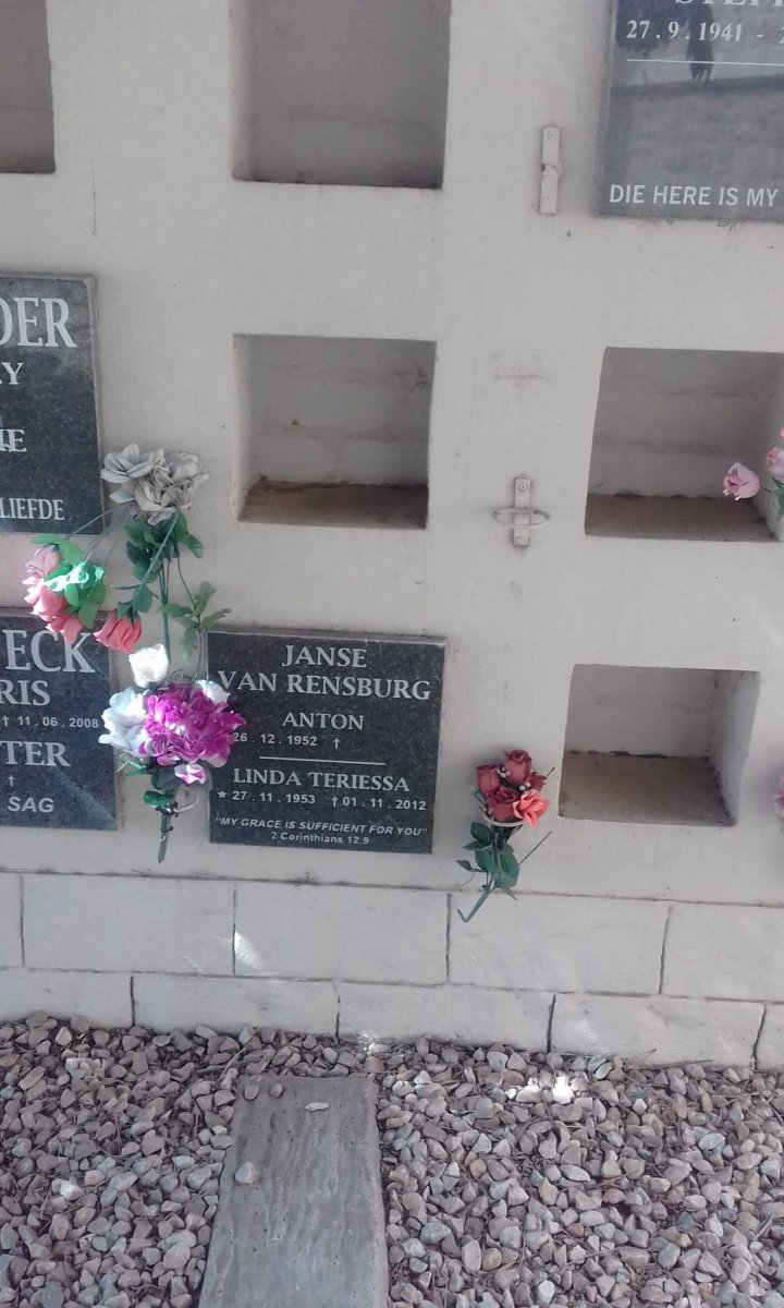 RENSBURG Anton, Janse van 1952- &amp; Linda Teriessa 1953-2012