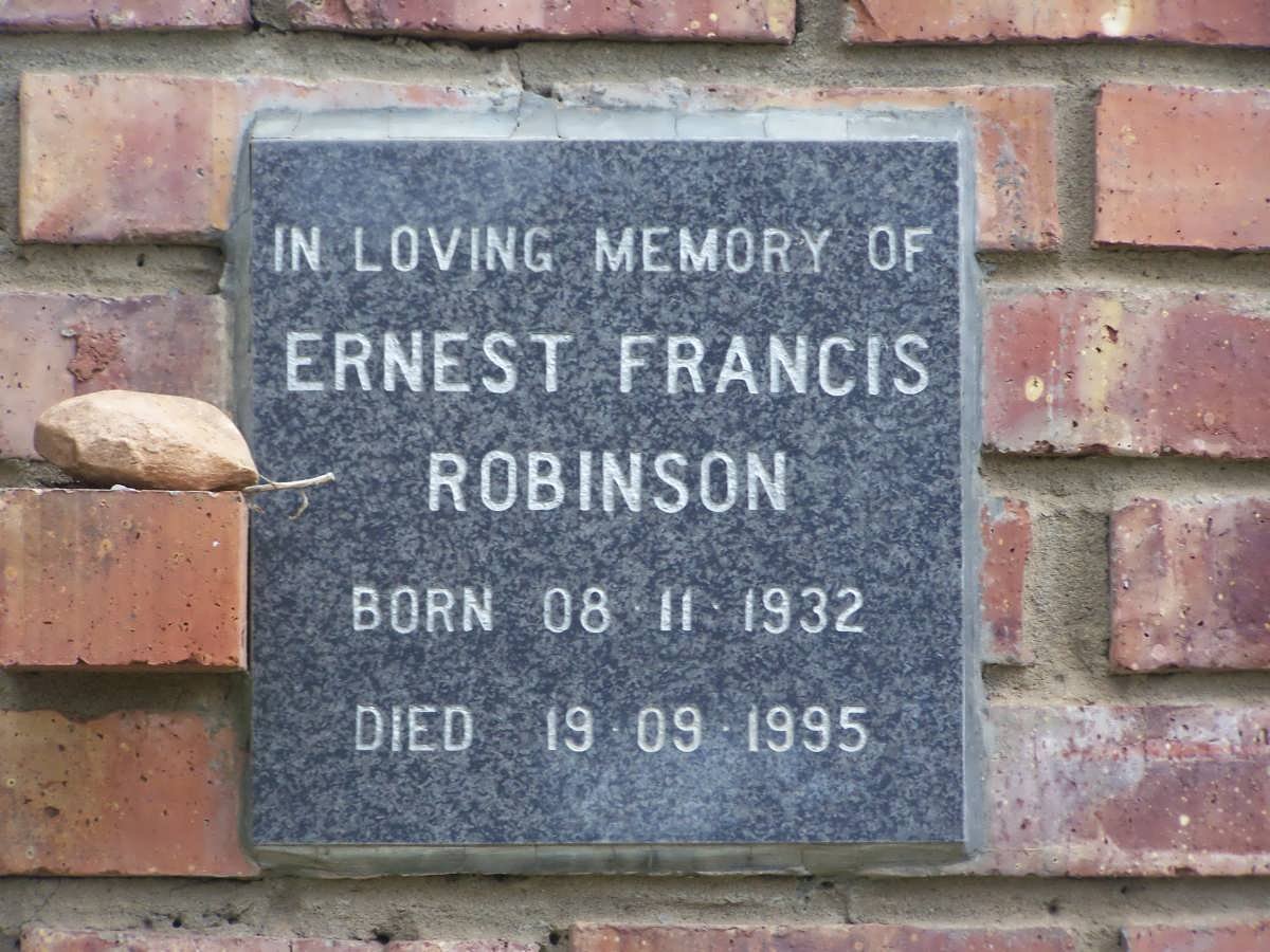 ROBINSON Ernest Francis 1923-1995