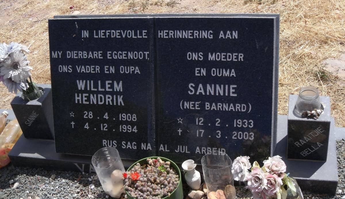 ? Willem Hendrik, van 1908-1994 &amp; Sannie BARNARD 1933-2003