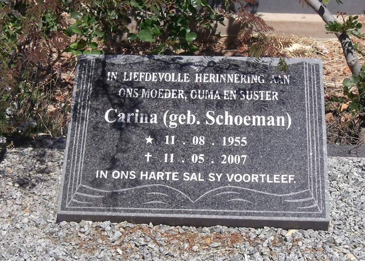 ? Carina nee SCHOEMAN 1955-2007