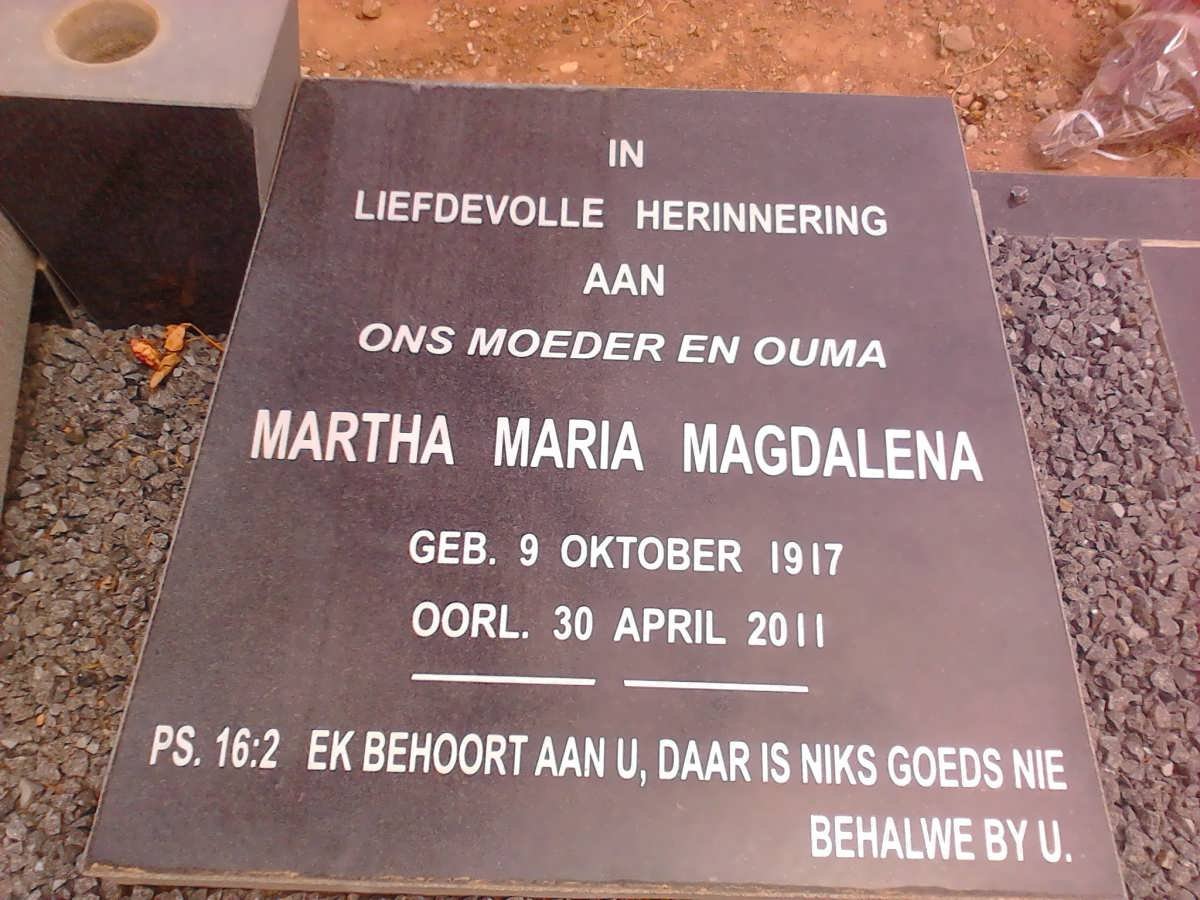 ? Martha Maria Magdalena 1917-2011