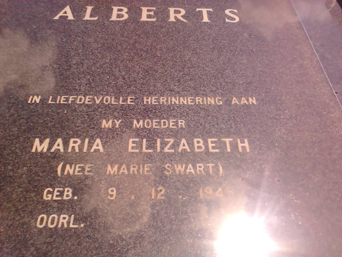 ALBERTS Maria Elizabeth nee SWART 1945-