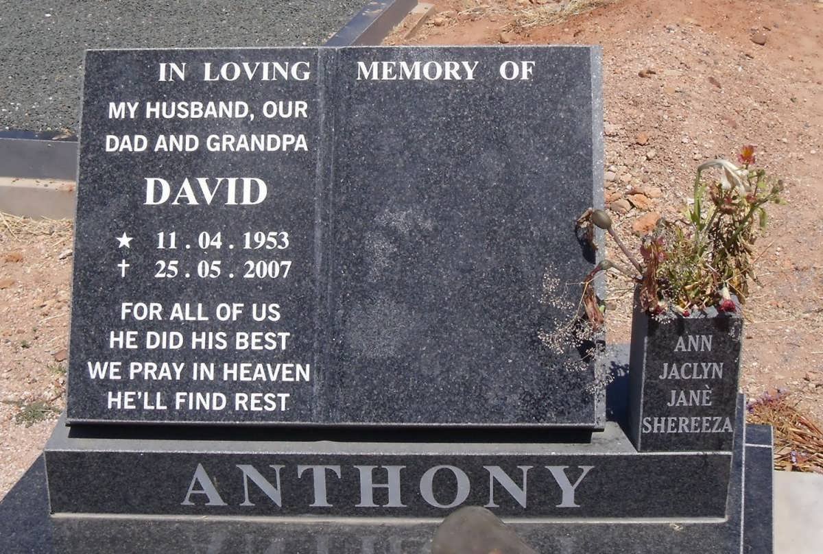 ANTHONY David 1953-2007