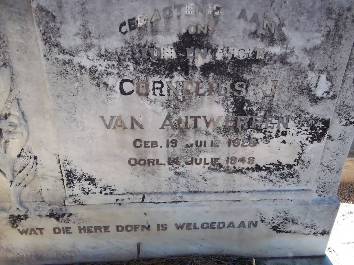 ANTWERPEN Cornelius J., van 1928-1948