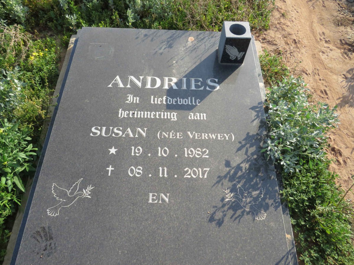ANDRIES Susan nee VERWEY 1982-2017