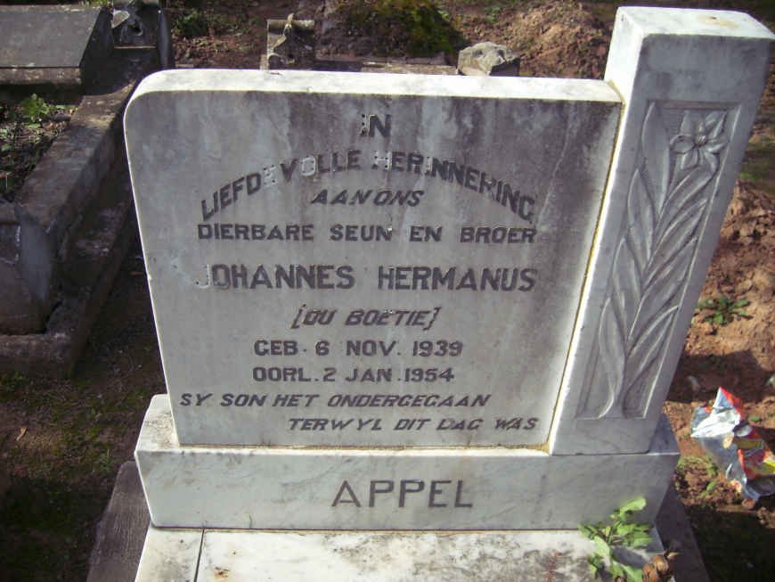 APPEL Johannes Hermanus 1939-1954