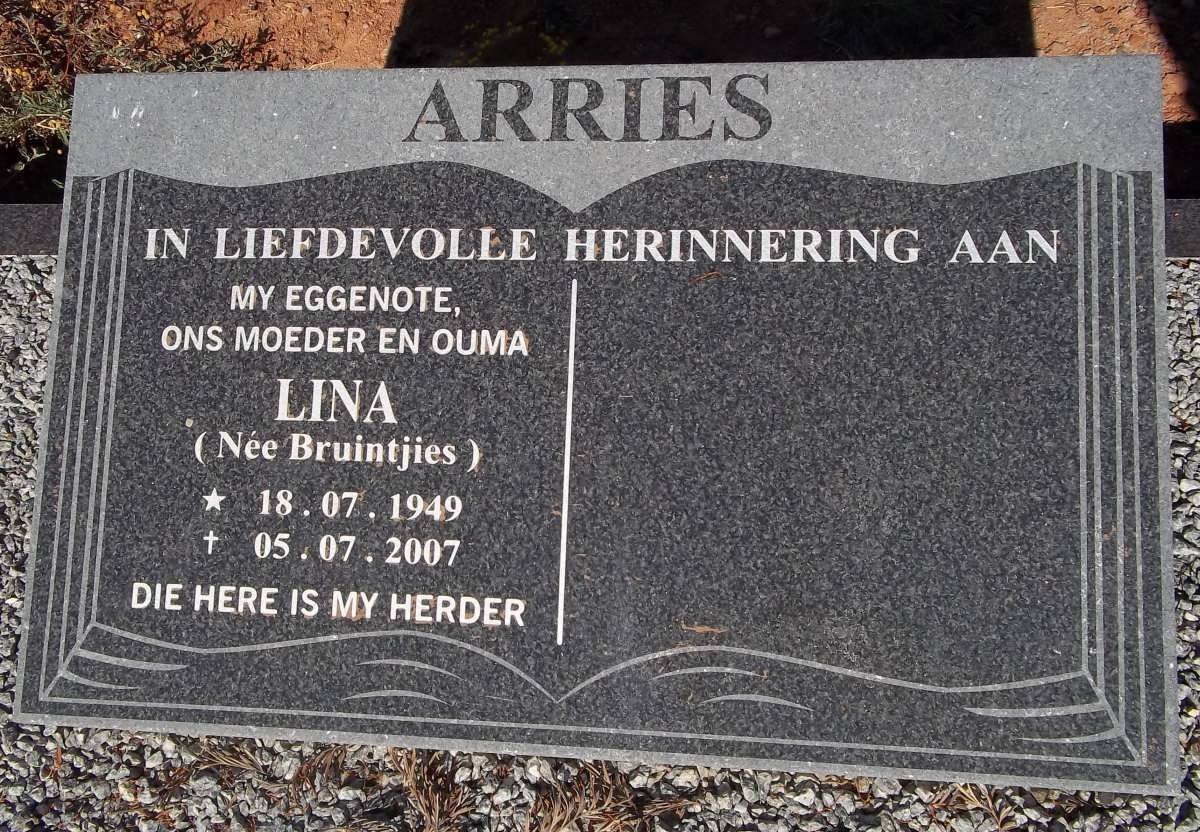 ARRIES Lina nee BRUINTJIES 1949-2007