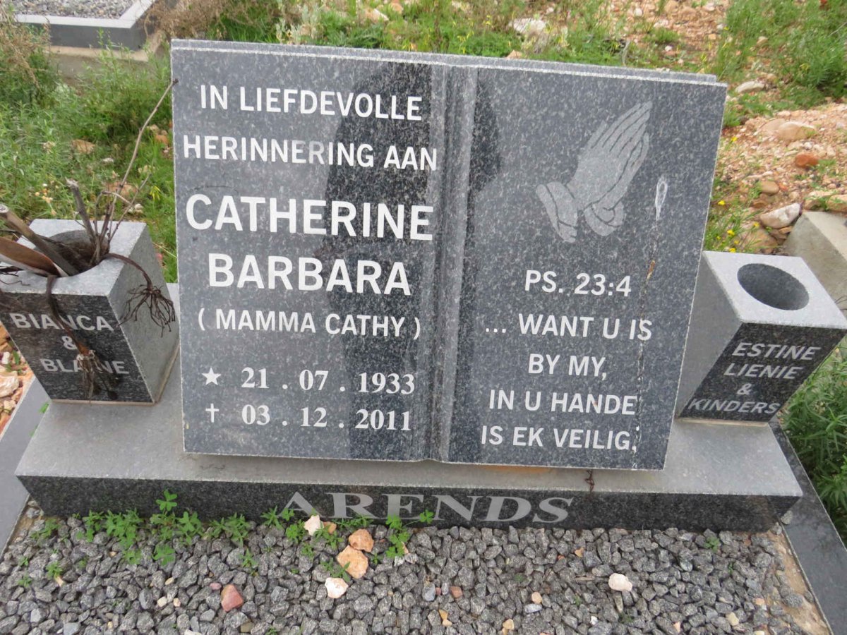 ARENDS Catherine Barbara 1933-2011