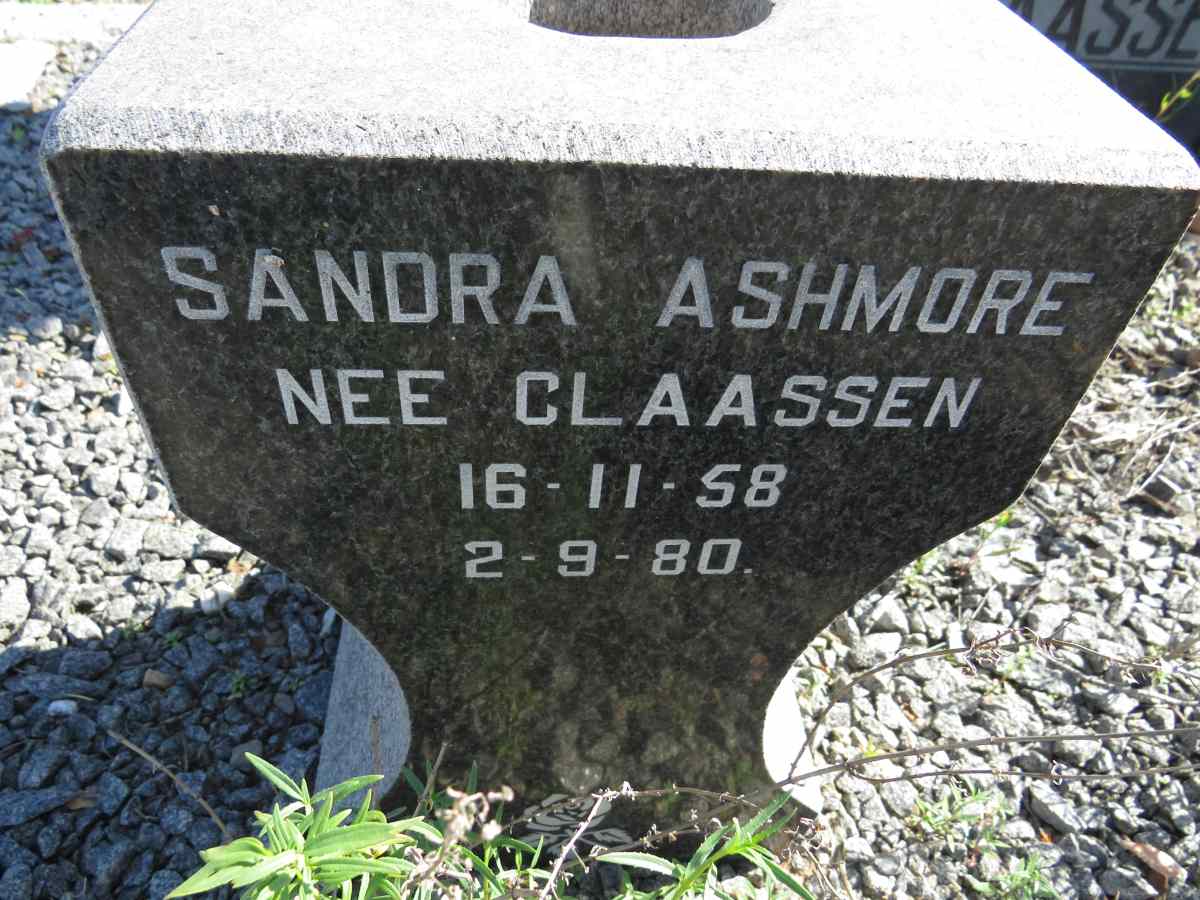 ASHMORE Sandra nee CLAASSEN 1958-1980