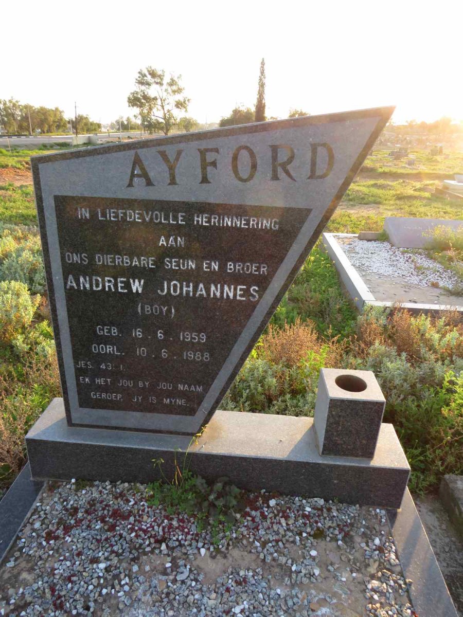 AYFORD Andrew Johannes 1959-1988