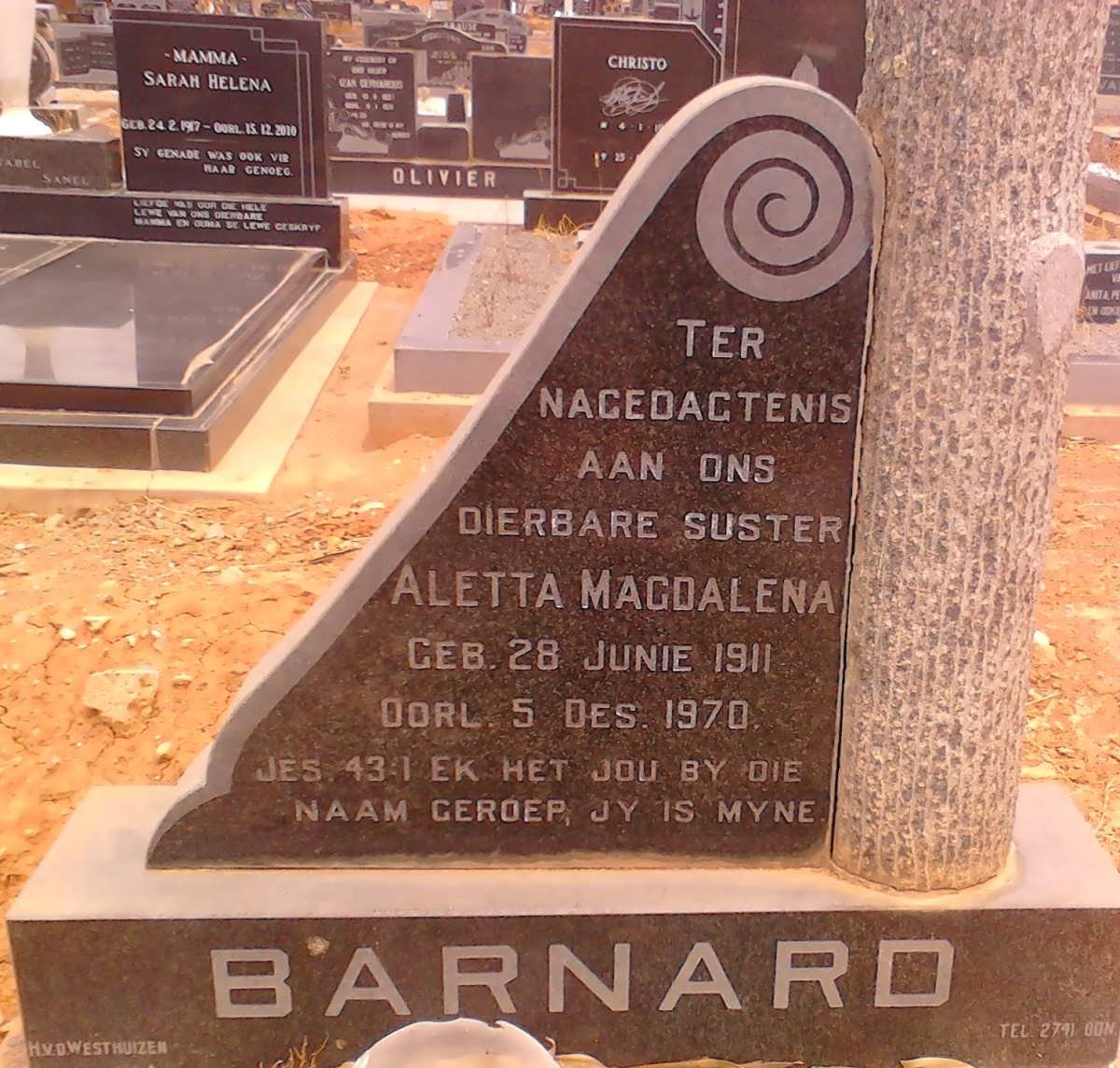 BARNARD Aletta Megdalena 1911-1970