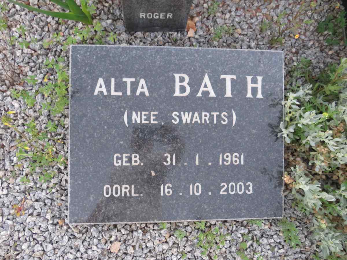 BATH Alta nee SWARTS 1961-2003