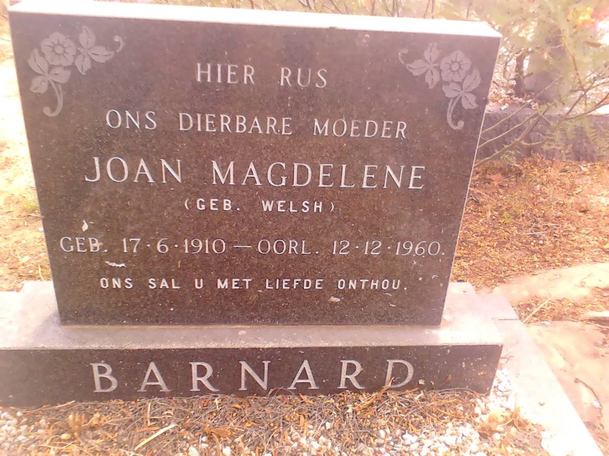 BARNARD Joan Magdelene nee WELSH 1910-1960