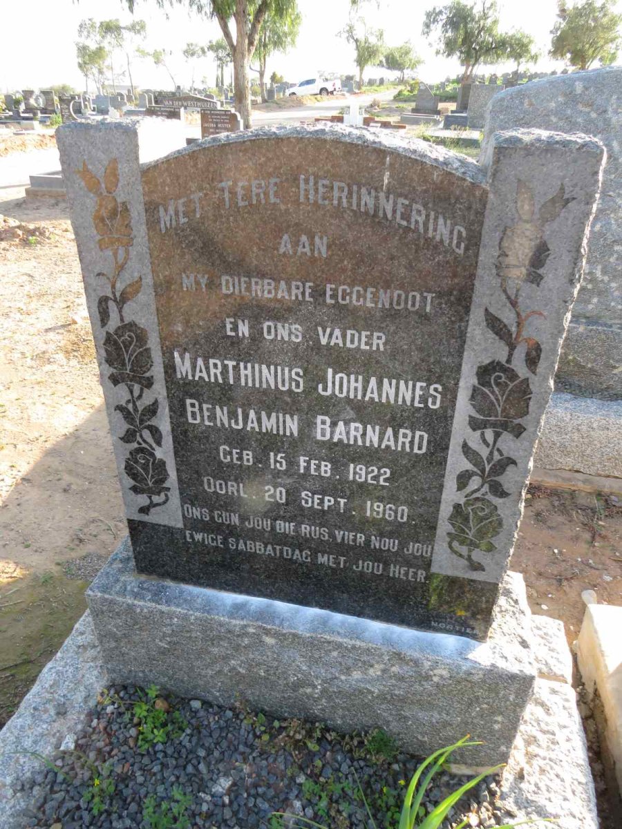 BARNARD Marthinus Johannes Benjamin 1922-1960