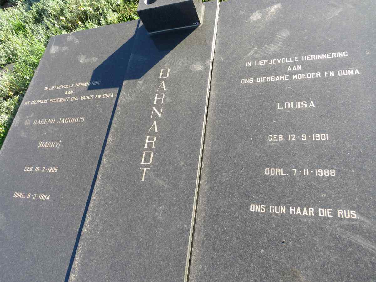 BARNARDT Barend Jacobus 1905-1984 & Louisa 1901-1988