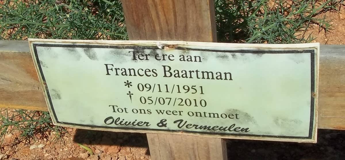 BAARTMAN Frances 1951-2010