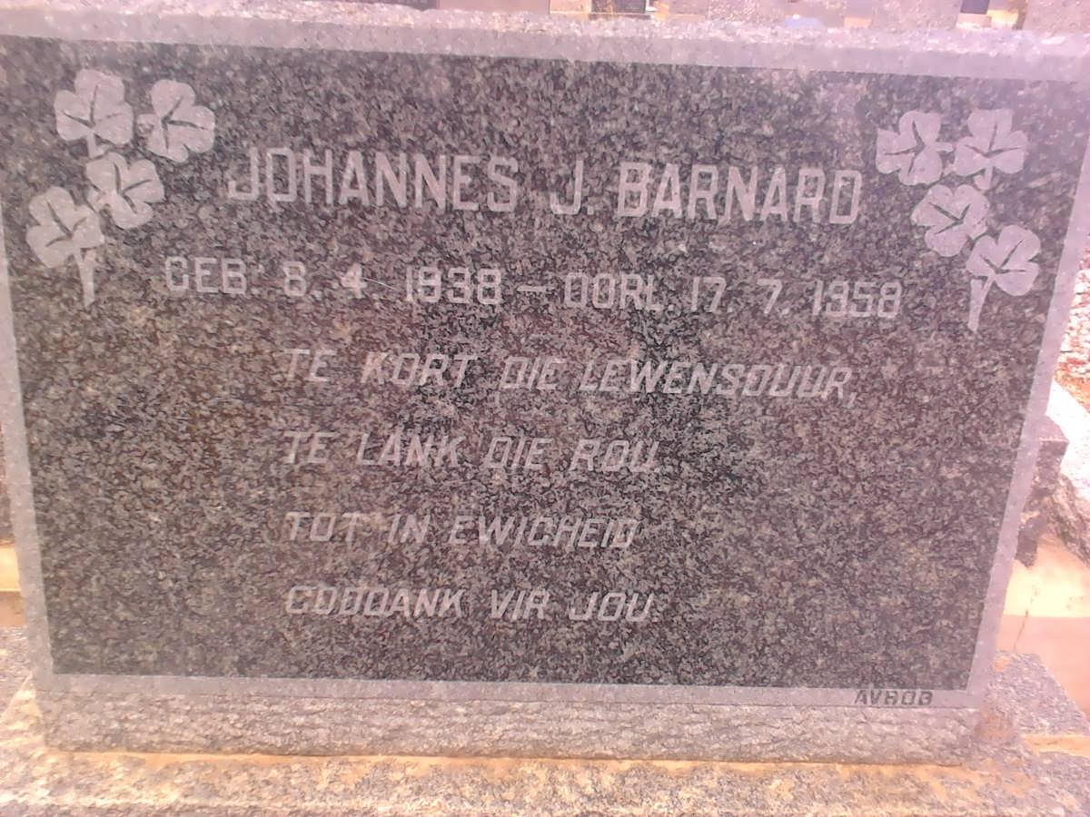 BARNARD Johannes J. 1938-1958