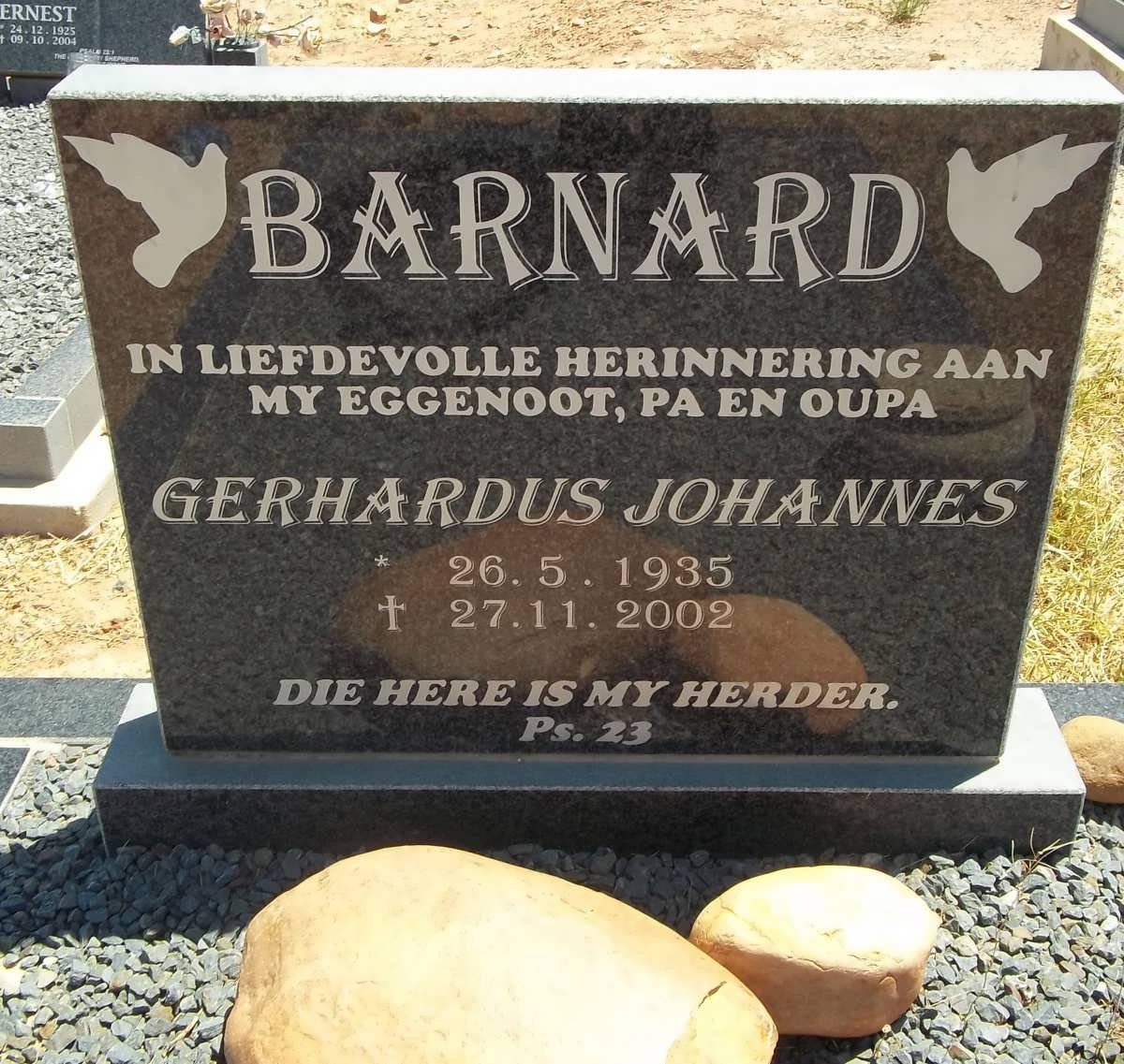 BARNARD Gerhardus Johannes 1935-2002