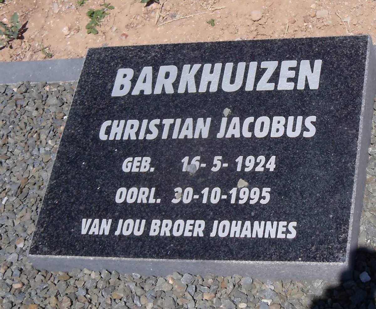 BARKHUIZEN Christian Jacobus 1924-1995