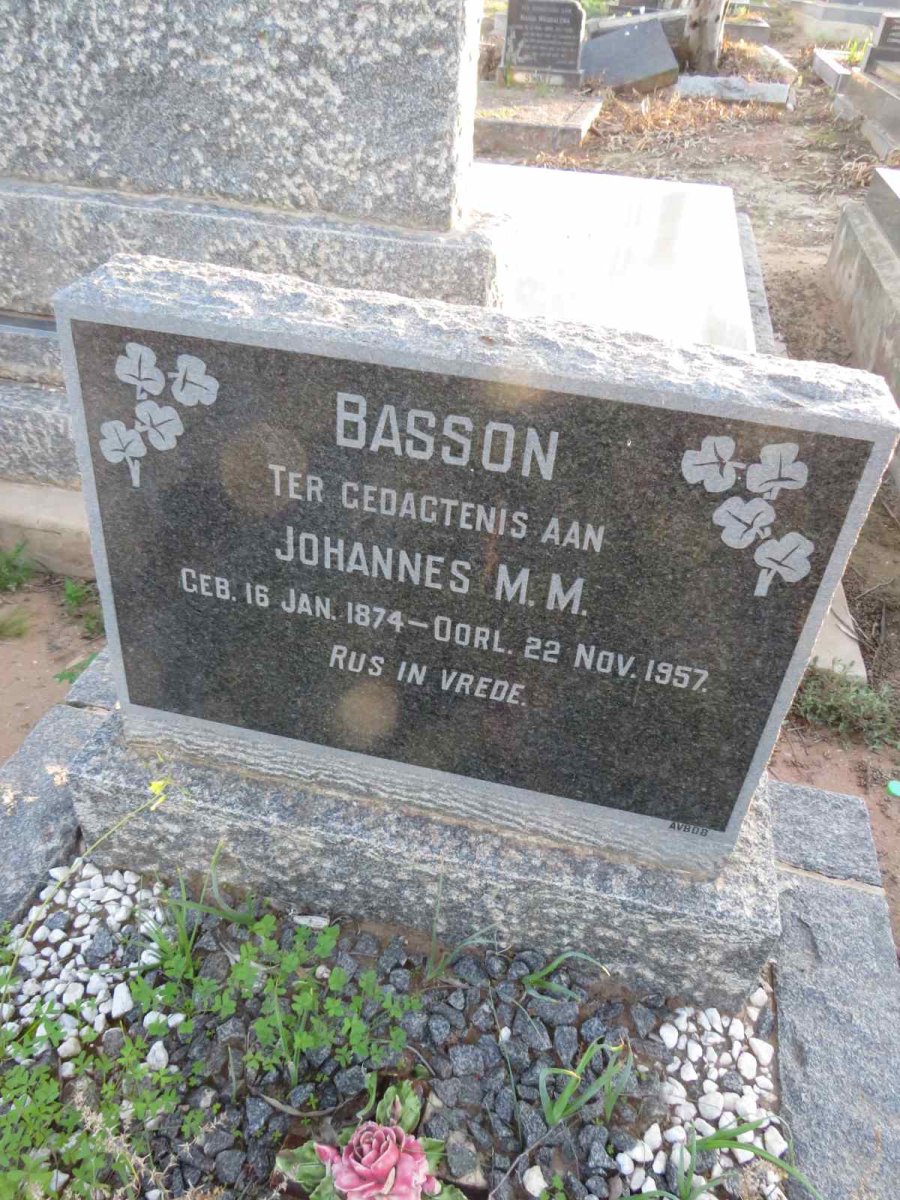 BASSON Johannes M.M. 1874-1957