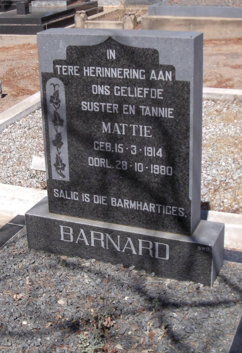 BARNARD Mattie 1914-1980