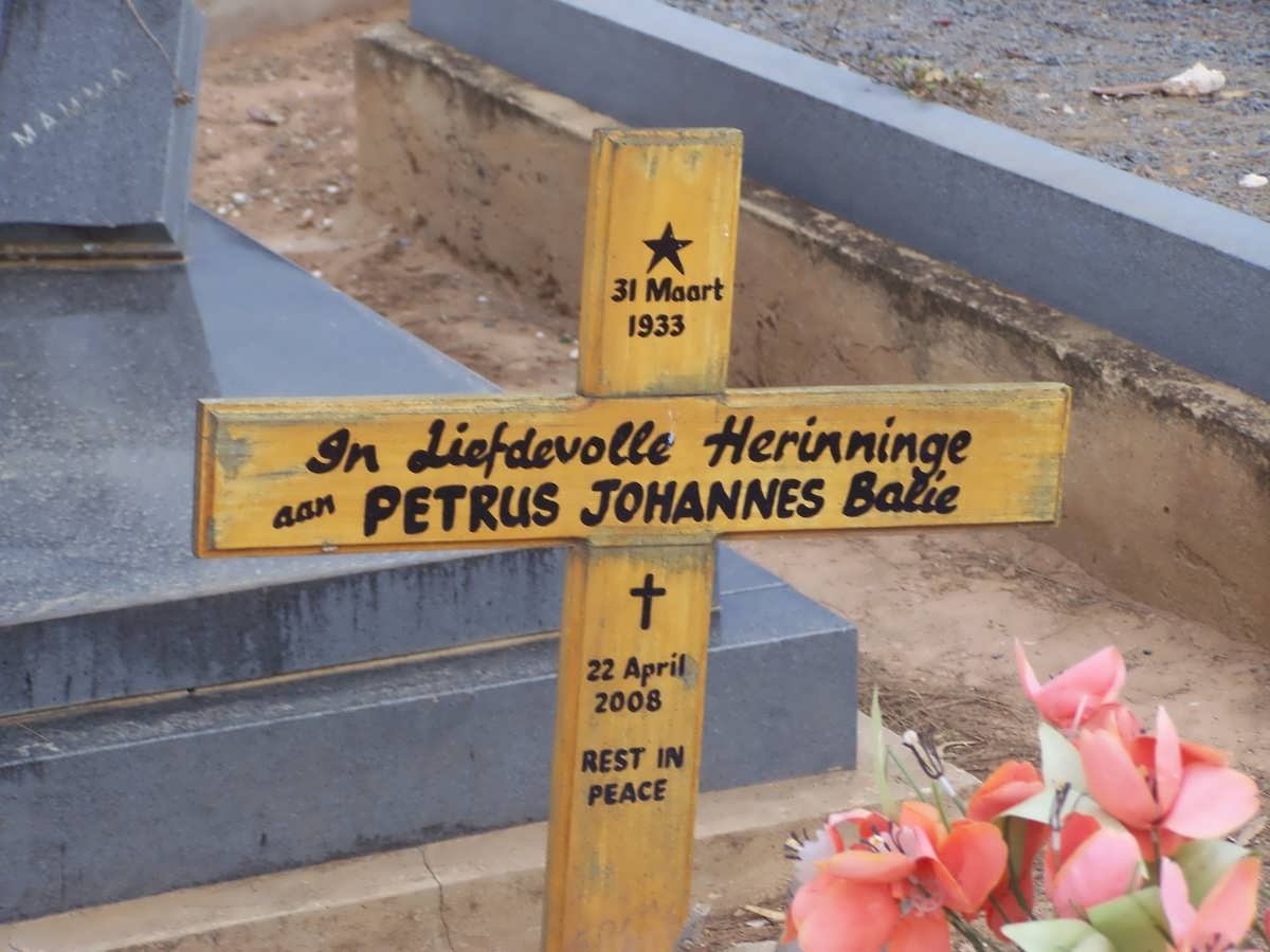 BALIE Petrus Johannes 1933-2008