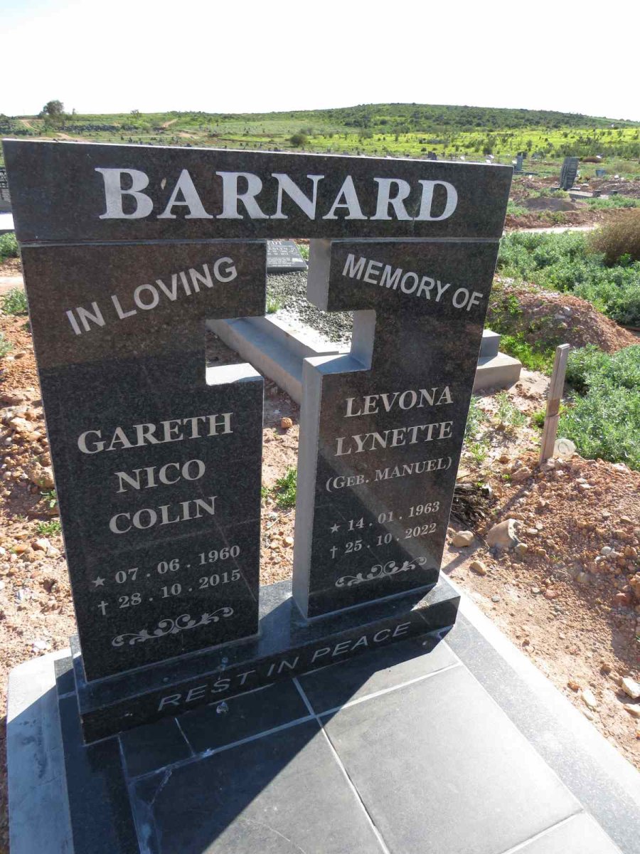 BARNARD Gareth Nico Colin 1960-2015 & Levona Lynette MANUEL 1963-2022