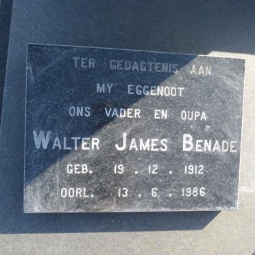 BENADE Walter James 1912-1986