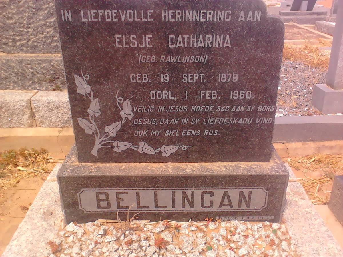BELLINGAN Elsje Catharina nee RAWLINSON 1879-1960
