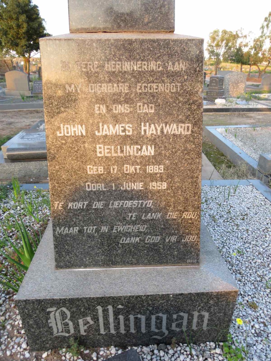 BELLINGAN John James Hayward 1883-1958