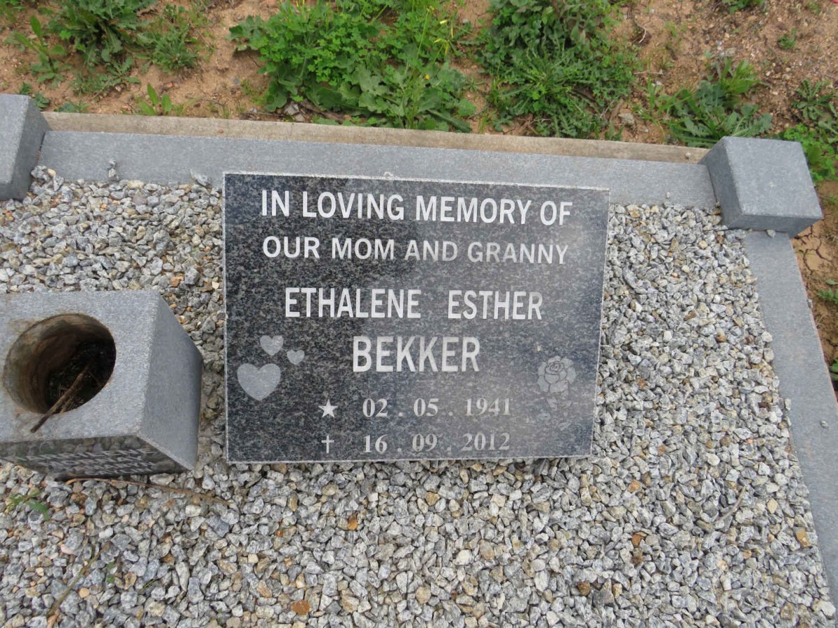 BEKKER Ethalene Esther 1941-2012