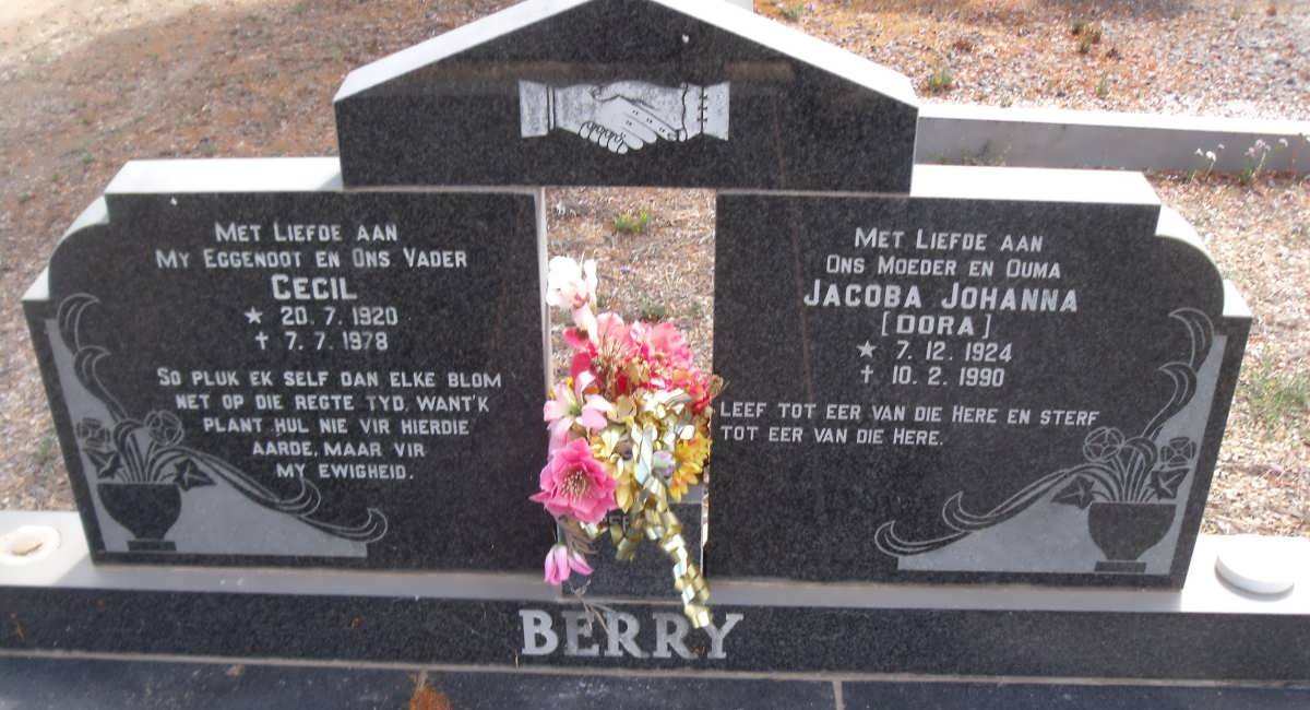 BERRY Cecil 1920-1978 &amp; Jacoba Johanna 1924-1990