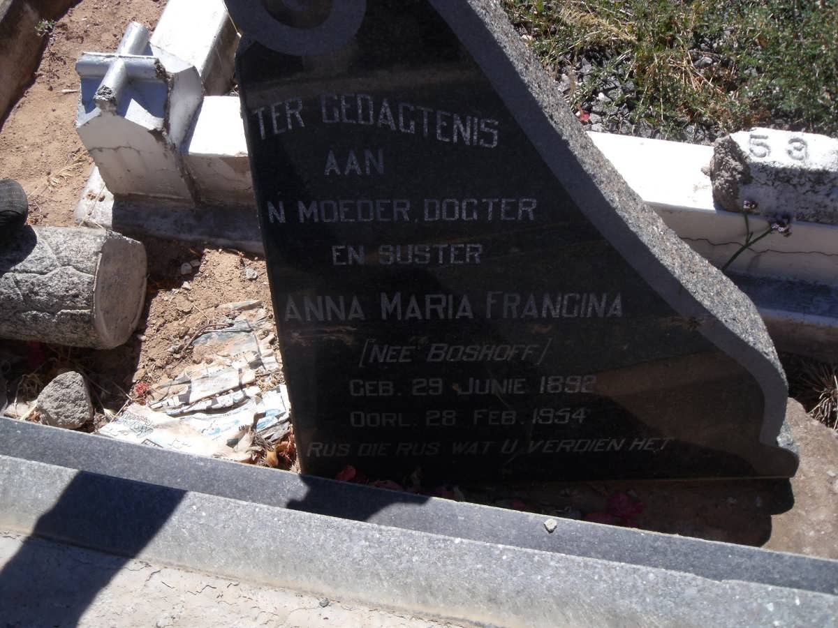 BERG Anna Maria Francina, van den voorheen DE VILLIERS nee BOSHOFF 1892-1954 _1