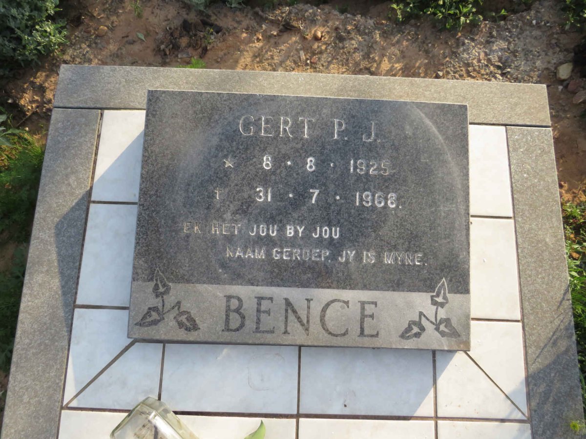 BENCE Gert P.J. 1925-1968