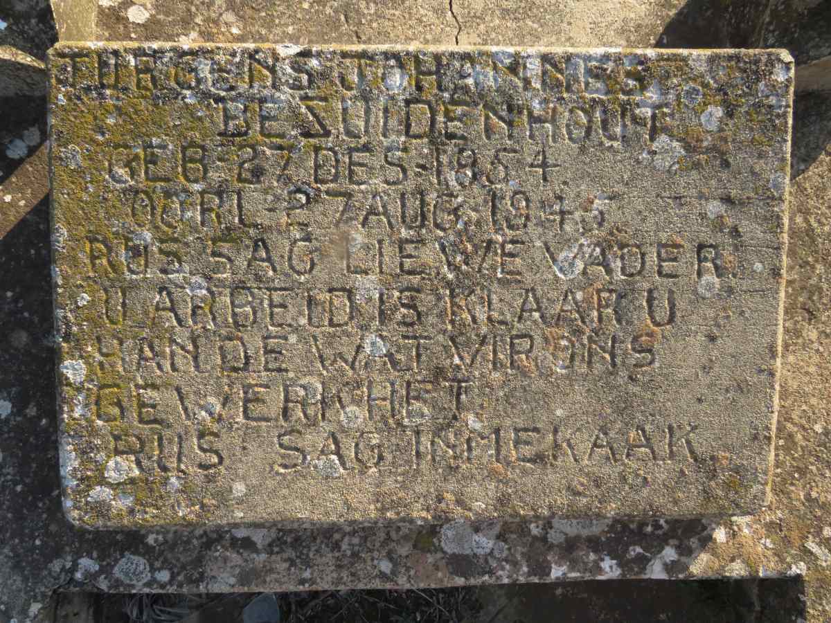 BEZUIDENHOUT Jurgens Johannes 1854-1945