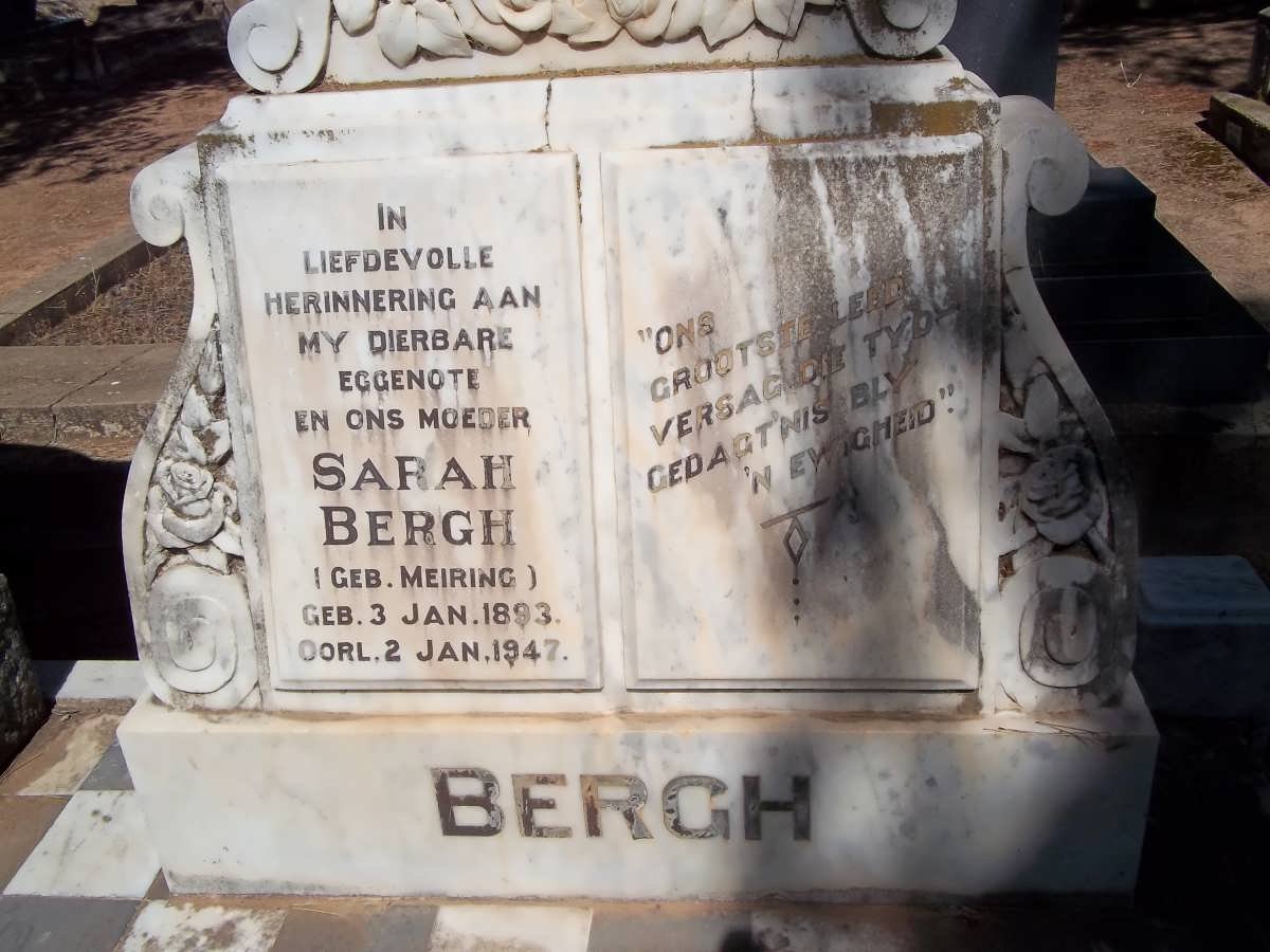 BERGH Sarah nee MEIRING 1893-1947