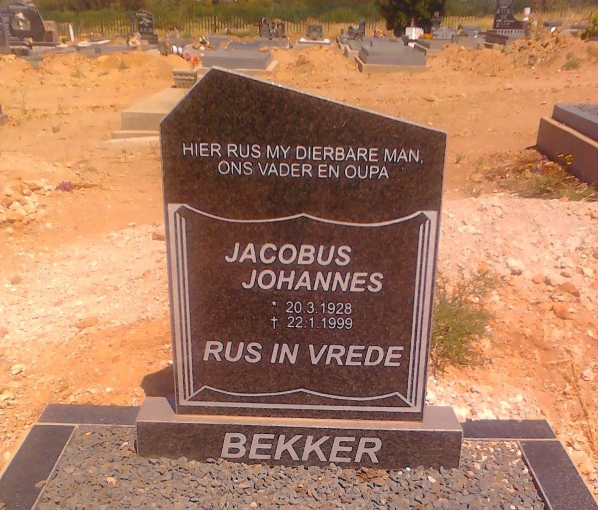 BEKKER Jacobus Johannes 1928-1999
