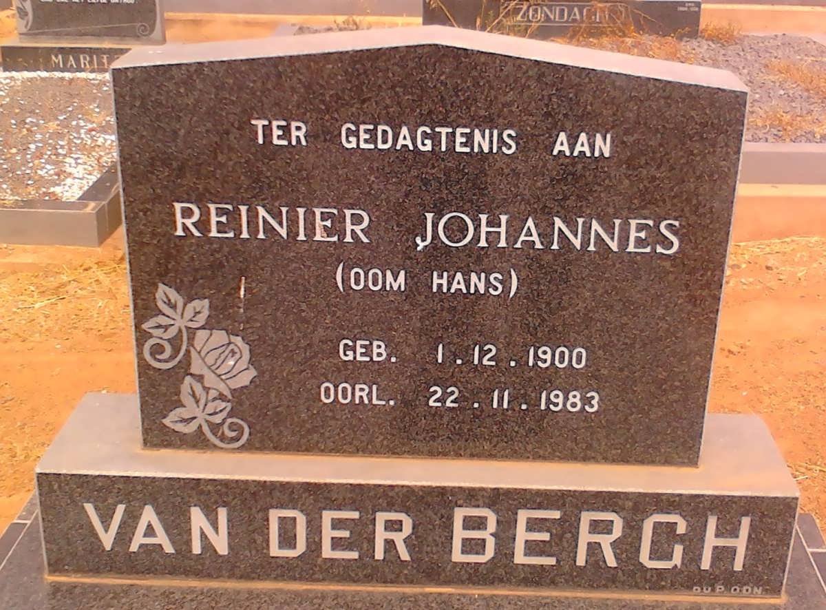 BERGH Reinier Johannes, van der 1900-1983