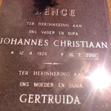 BENCE Johannes Christiaan 1926-2001 & Gertruida 1930-1999 _1