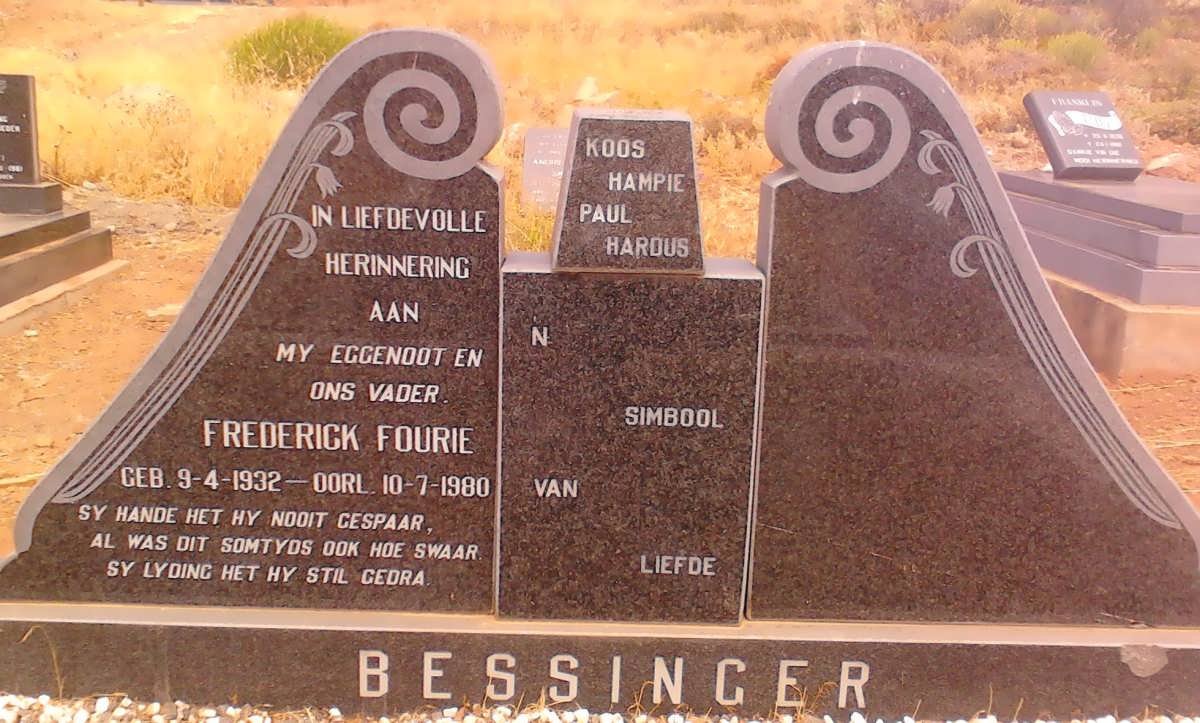 BESSINGER Frederick Fourie 1932-1980