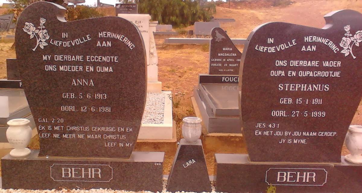 BEHR Stephanus 1911-1999 &amp; Anna 1913-1981 