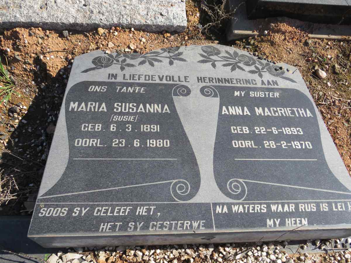 BEZUIDENHOUT Maria Susanna 1891-1980 :: BEZUIDENHOUT Anna Magrietha 1893-1970 _1