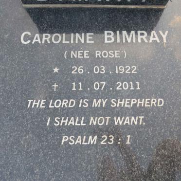 BIMRAY Caroline nee ROSE 1922-2011